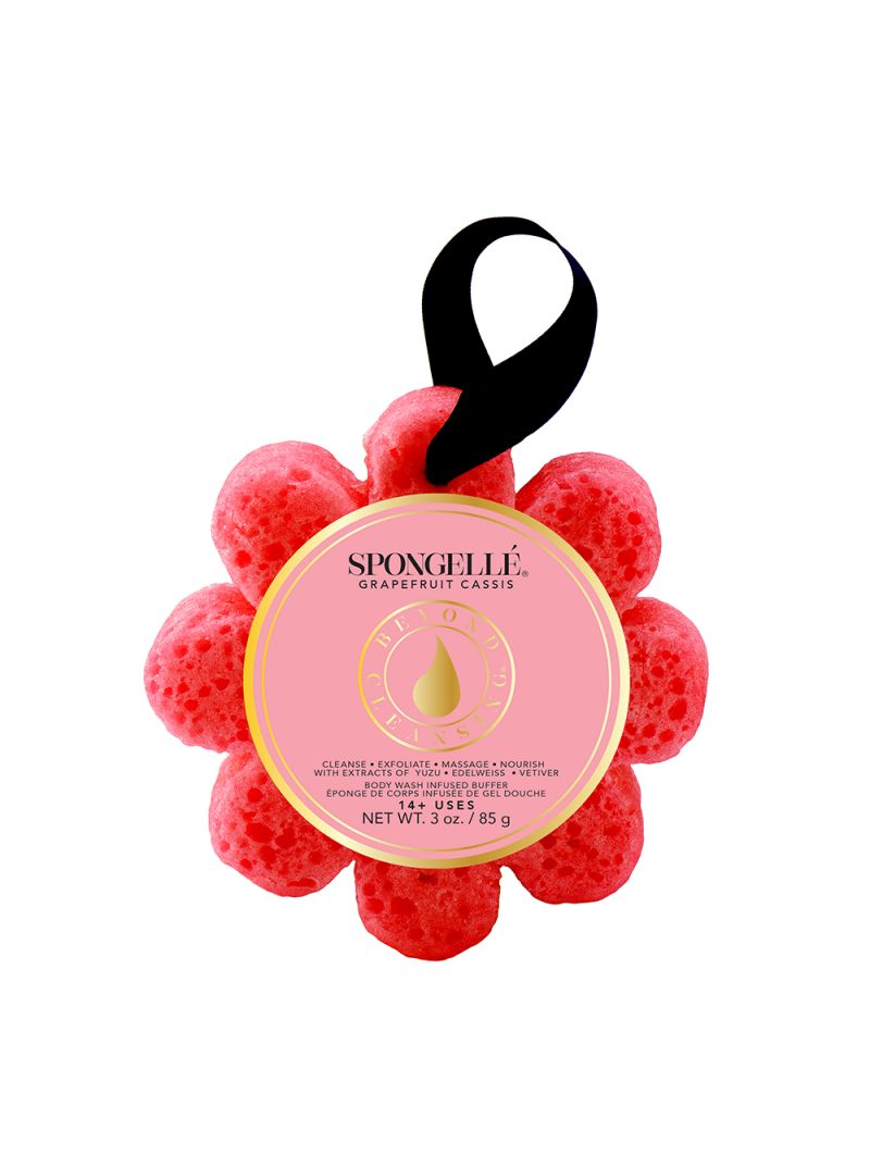 Spongellé Eponge fleur cassis pamplemousse 